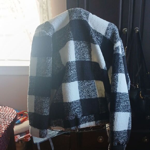 Plaid Black and White Women's Jacket - Picture 4 of 4